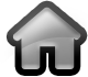 Gray home icon featuring a simple house shape with a pointed roof and doorway on a white background.