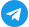 Blue Telegram icon with white paper plane logo.