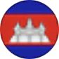 Small round Cambodia flag icon featuring the Angkor Wat silhouette centered on red and blue background stripes.
